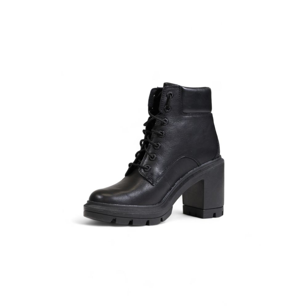 Bottines noires en cuir recyclé