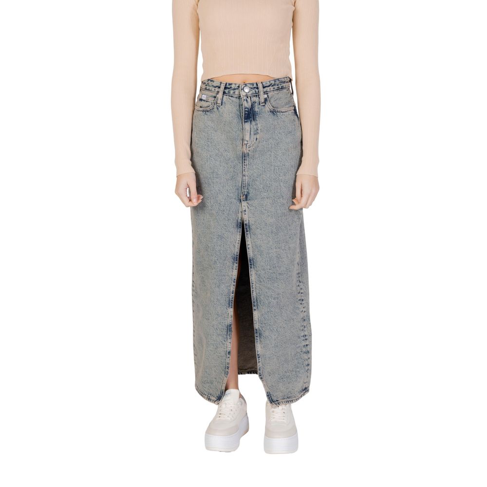Jupe Calvin Klein Jeans FRONT SPLIT maxi bleue
