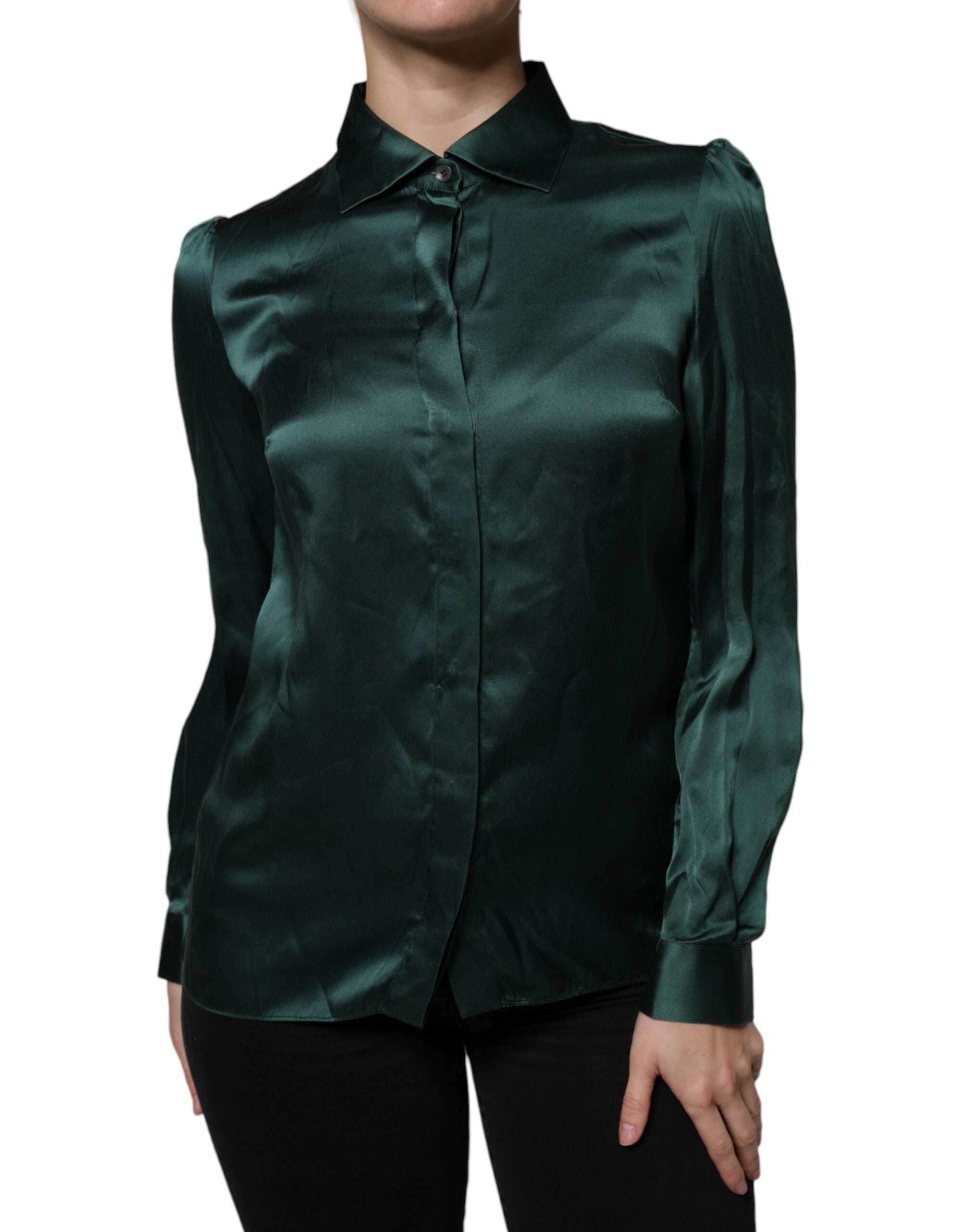 Blouse Dolce & Gabbana collière verte foncée