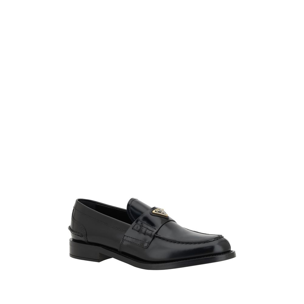 Loafers Prada logo noirs