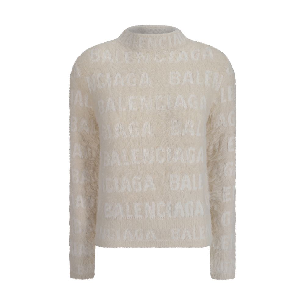 Pull Balenciaga à col montant gris