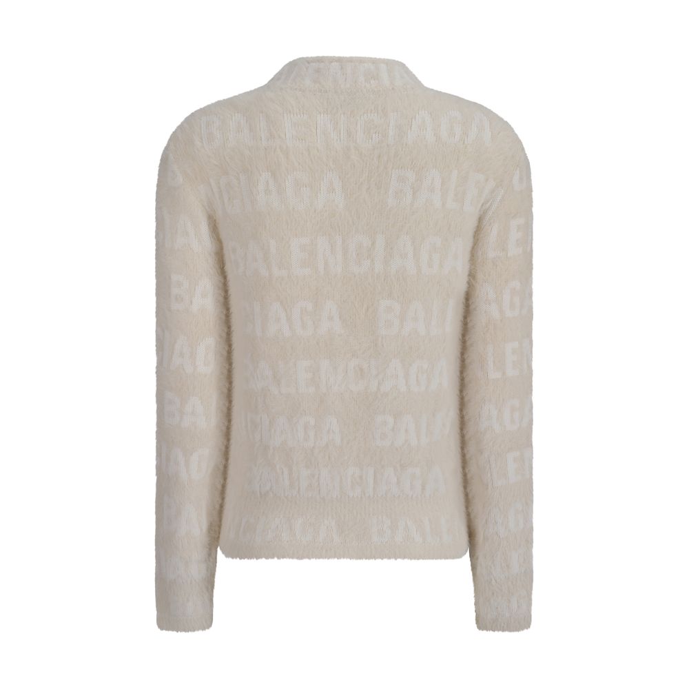 Pull Balenciaga à col montant gris