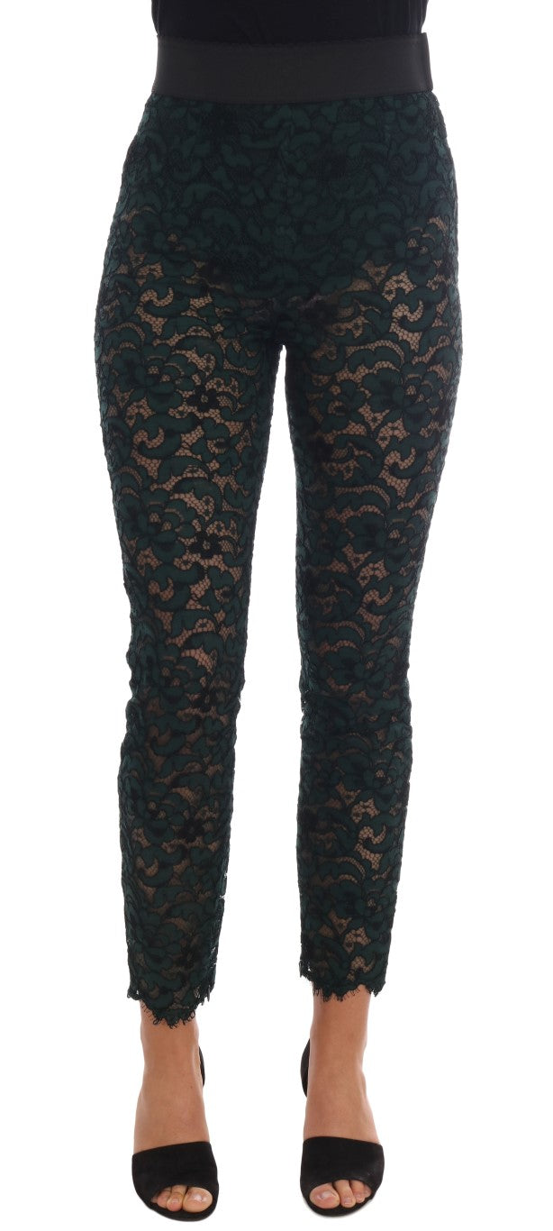 Pantalons Dolce & Gabbana en dentelle verte