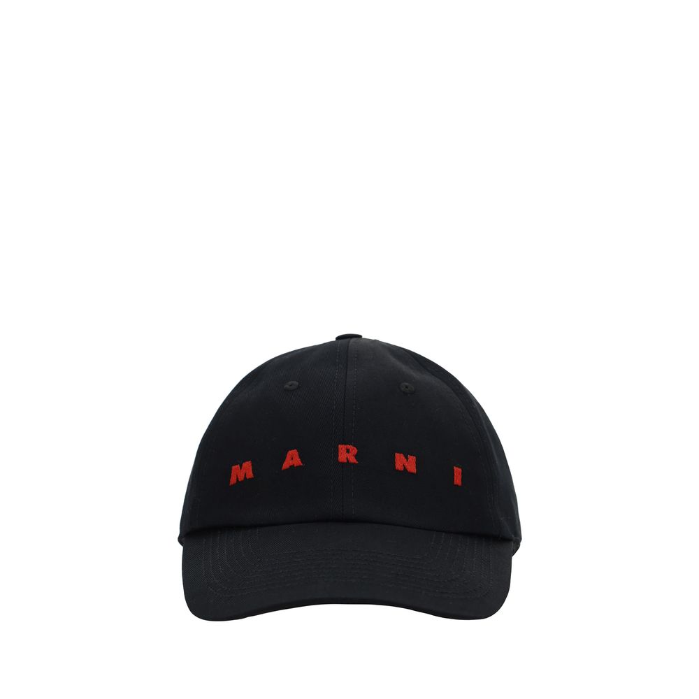 Casquette Marni monogramme contrasté noire