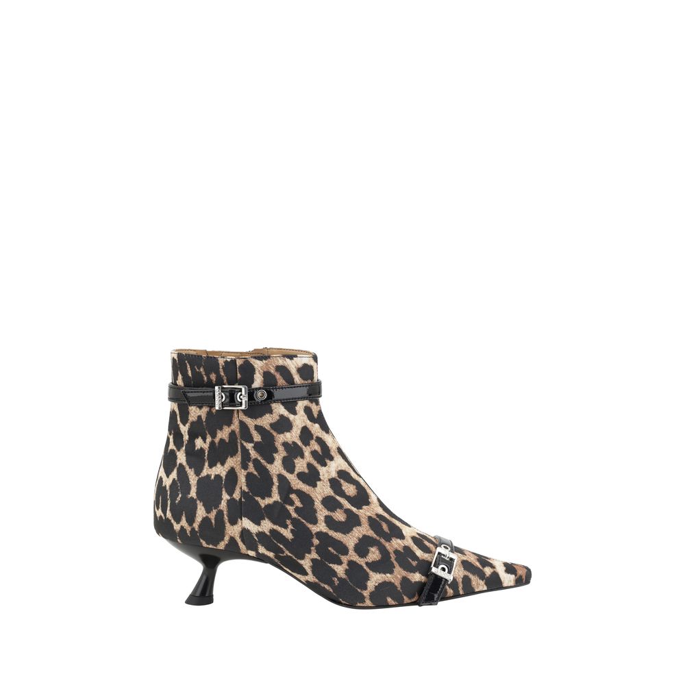 Bottines Ganni Eyelets léopard