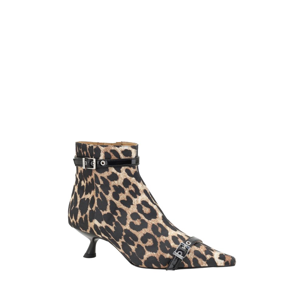 Bottines Ganni Eyelets léopard