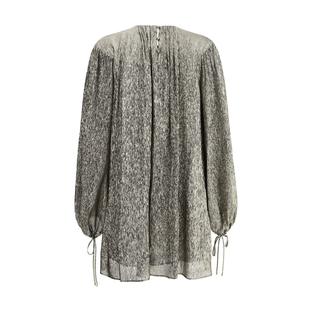 Robe mini Chloé en soie argente