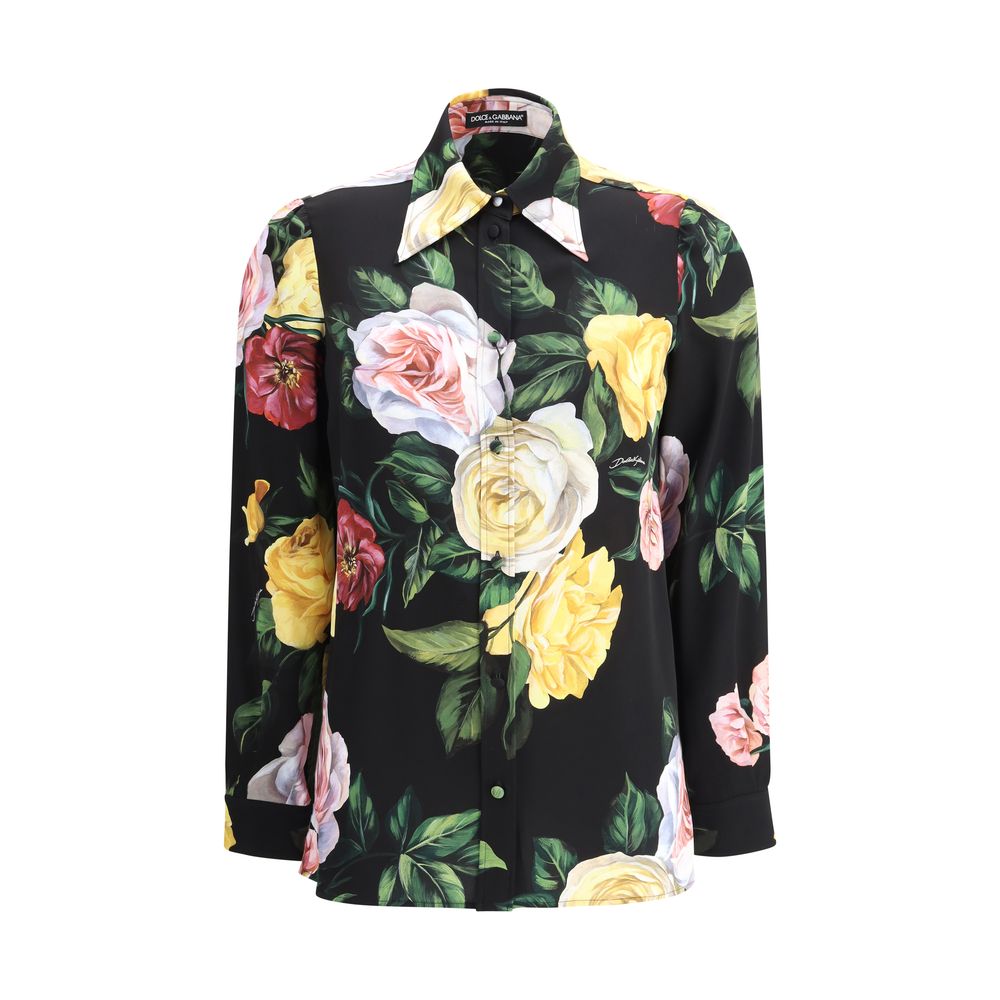 Chemise Dolce & Gabbana roses et pivoines multicolores