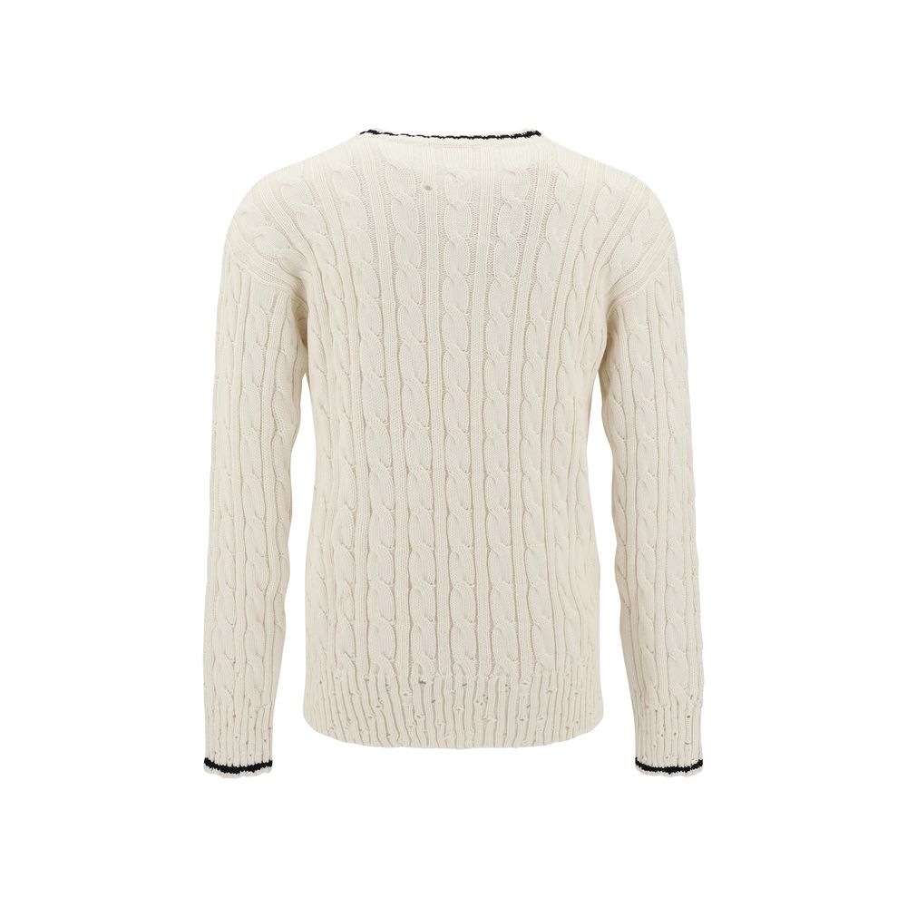 Pull Marni V drapé blanc