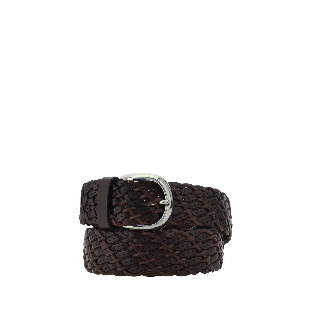 Ceinture Brunello Cucinelli tressée marron