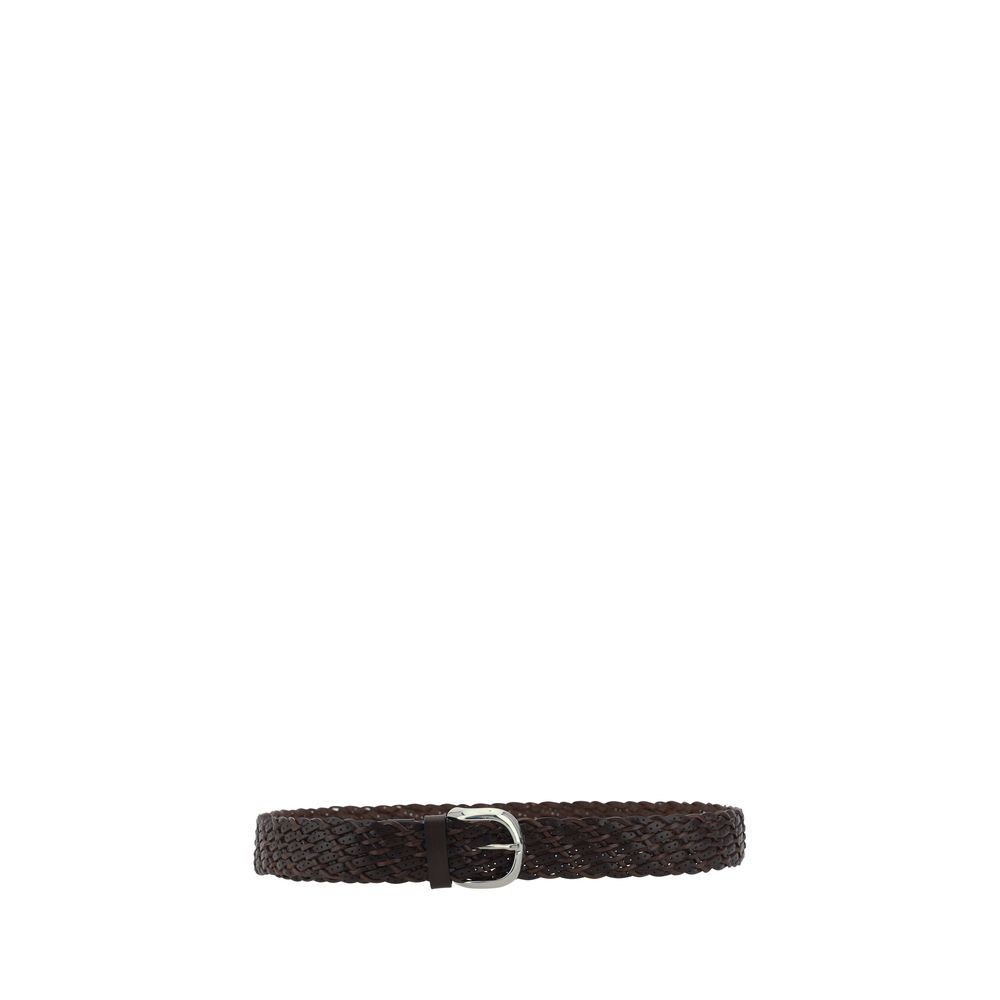 Ceinture Brunello Cucinelli tressée marron