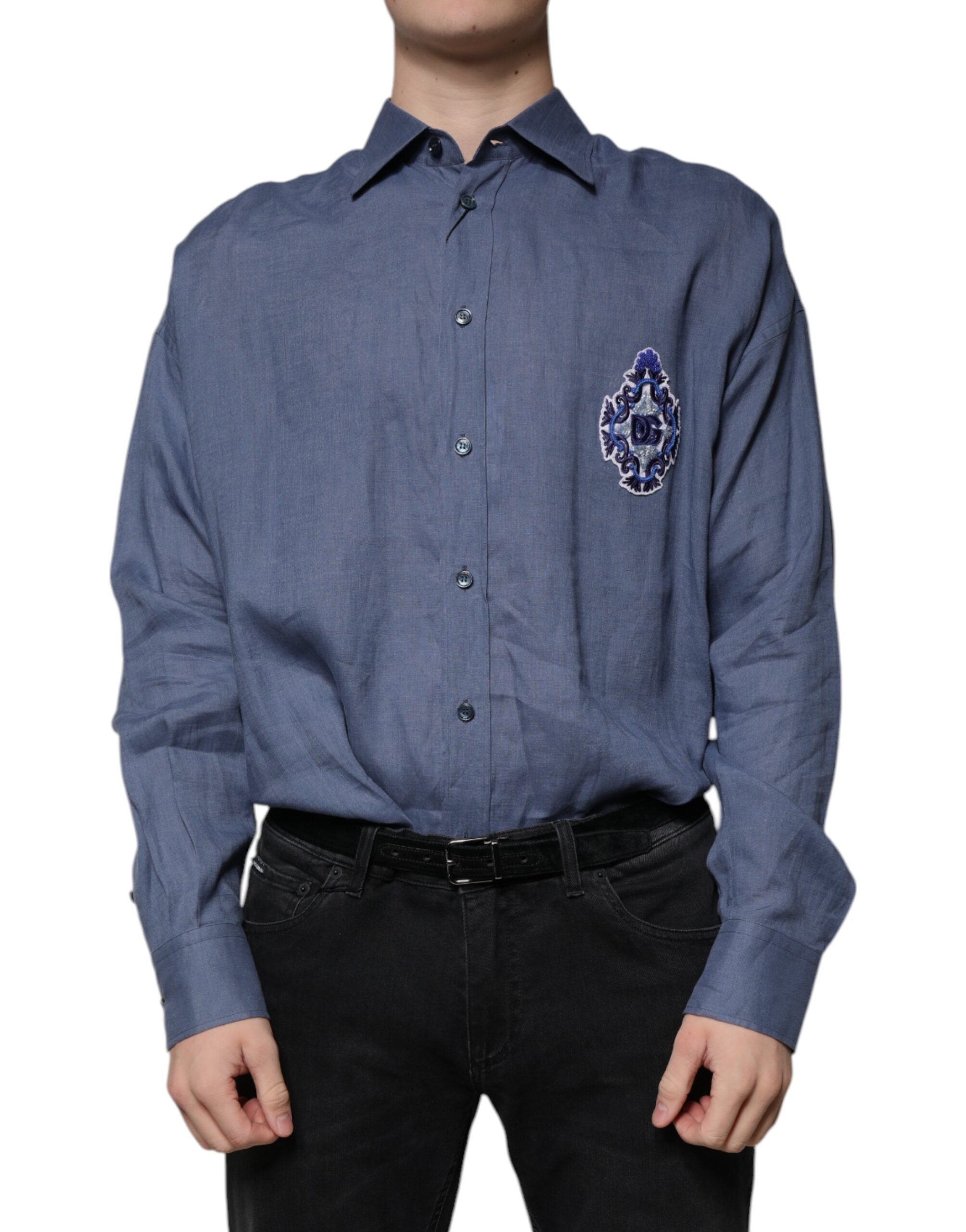 Chemise Dolce & Gabbana à manches longues bleue