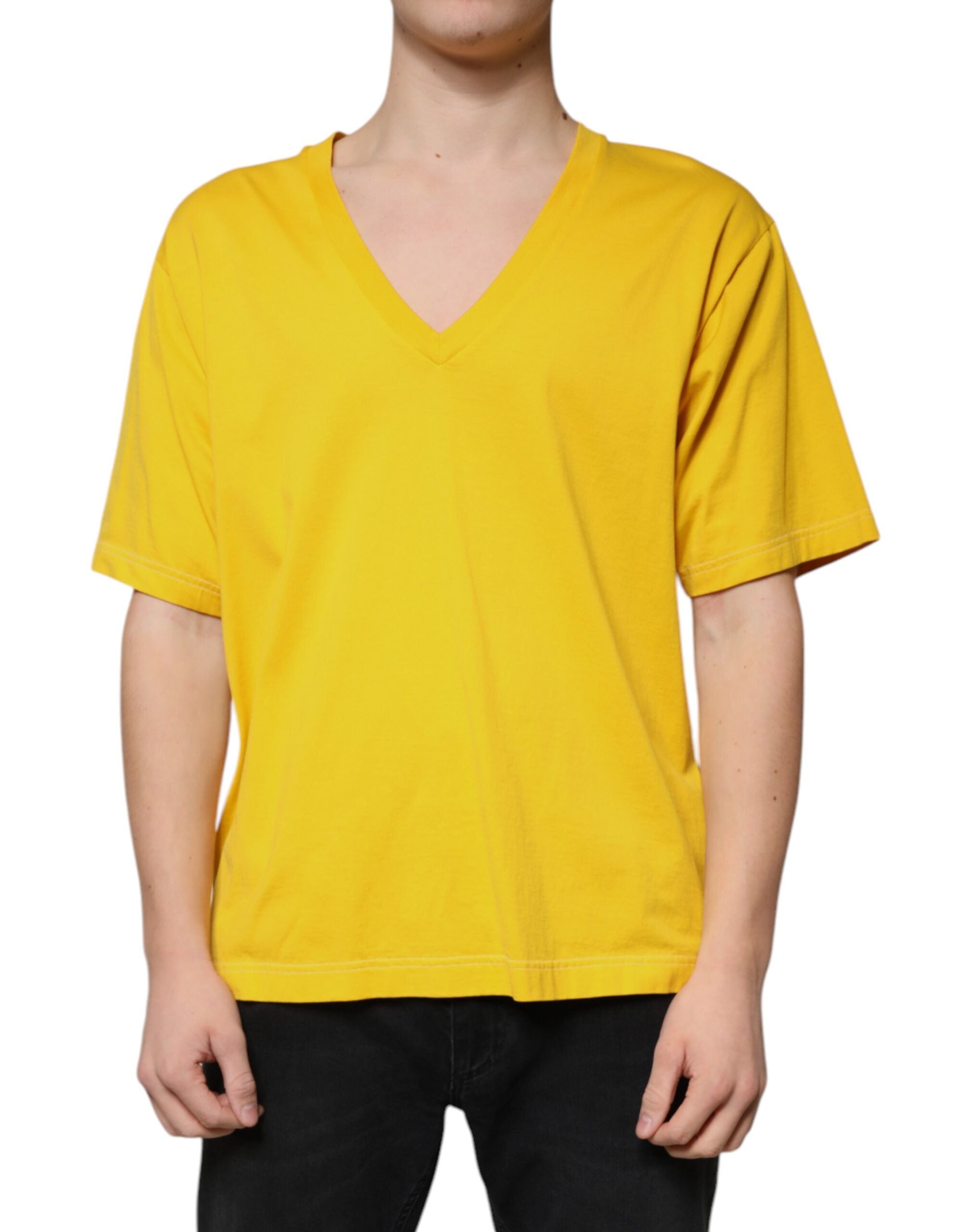 T-shirt Dolce & Gabbana V-neck jaunes