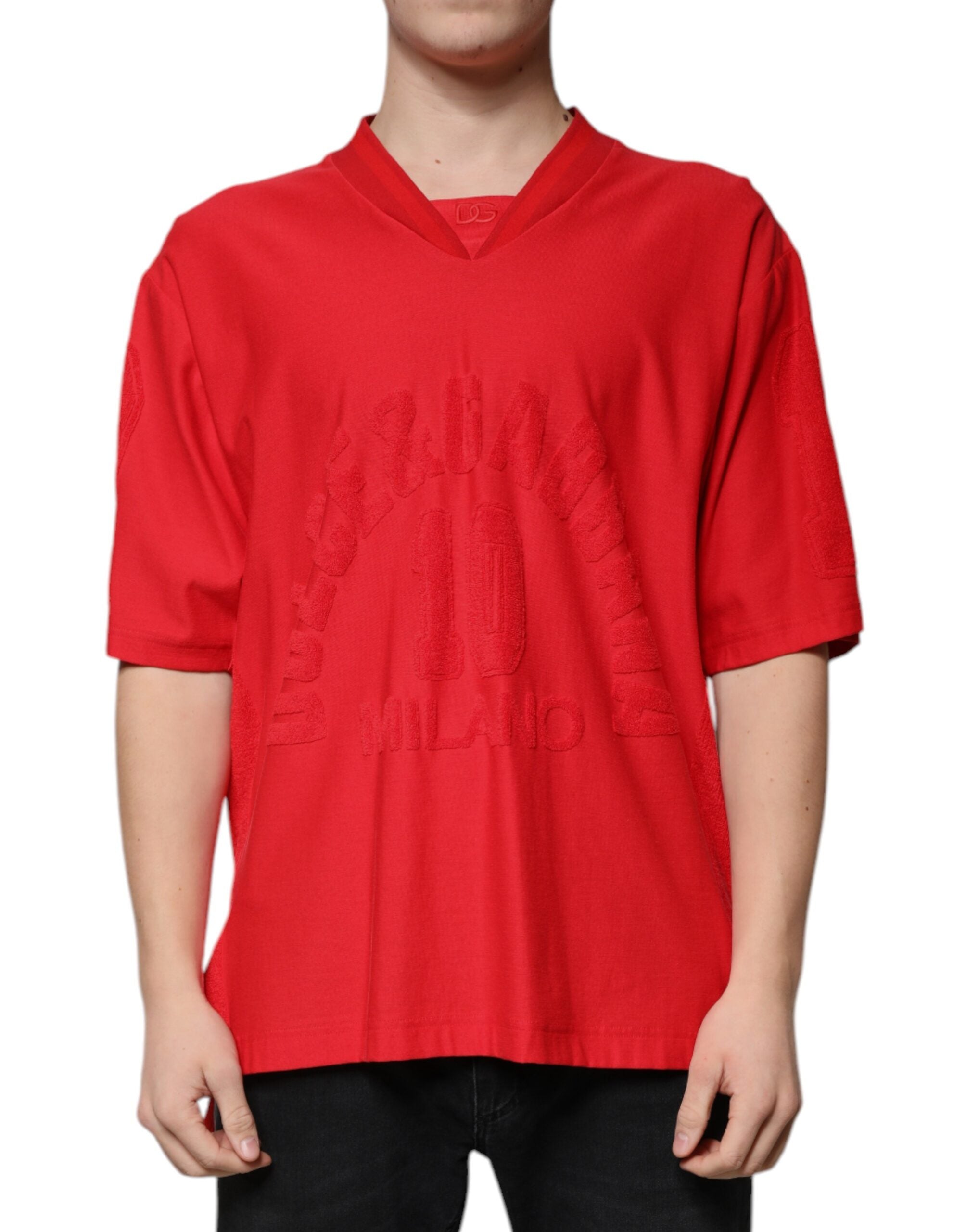 T-shirt Dolce & Gabbana V-neck rouge
