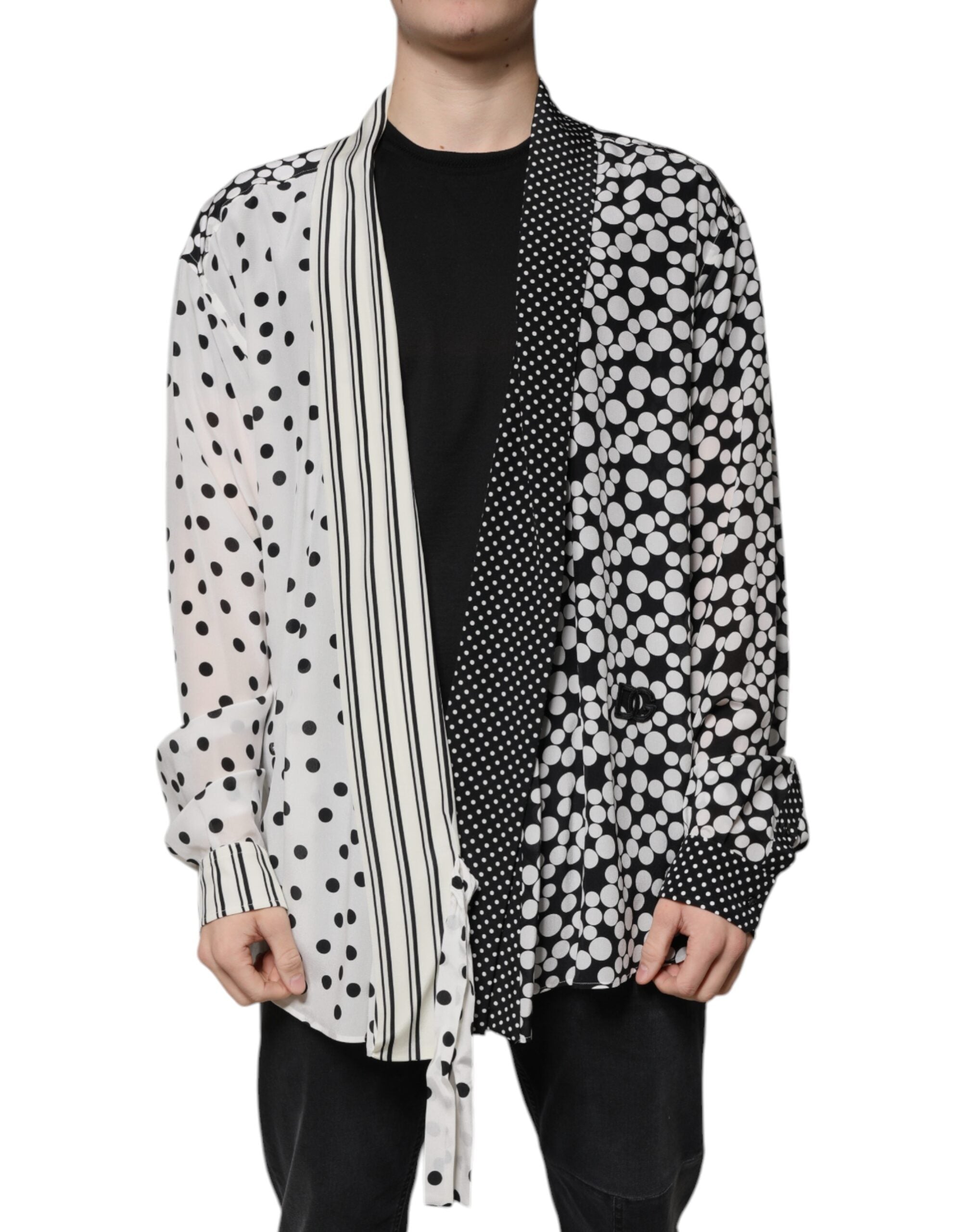 Chemise Dolce & Gabbana à pois noire et blanche