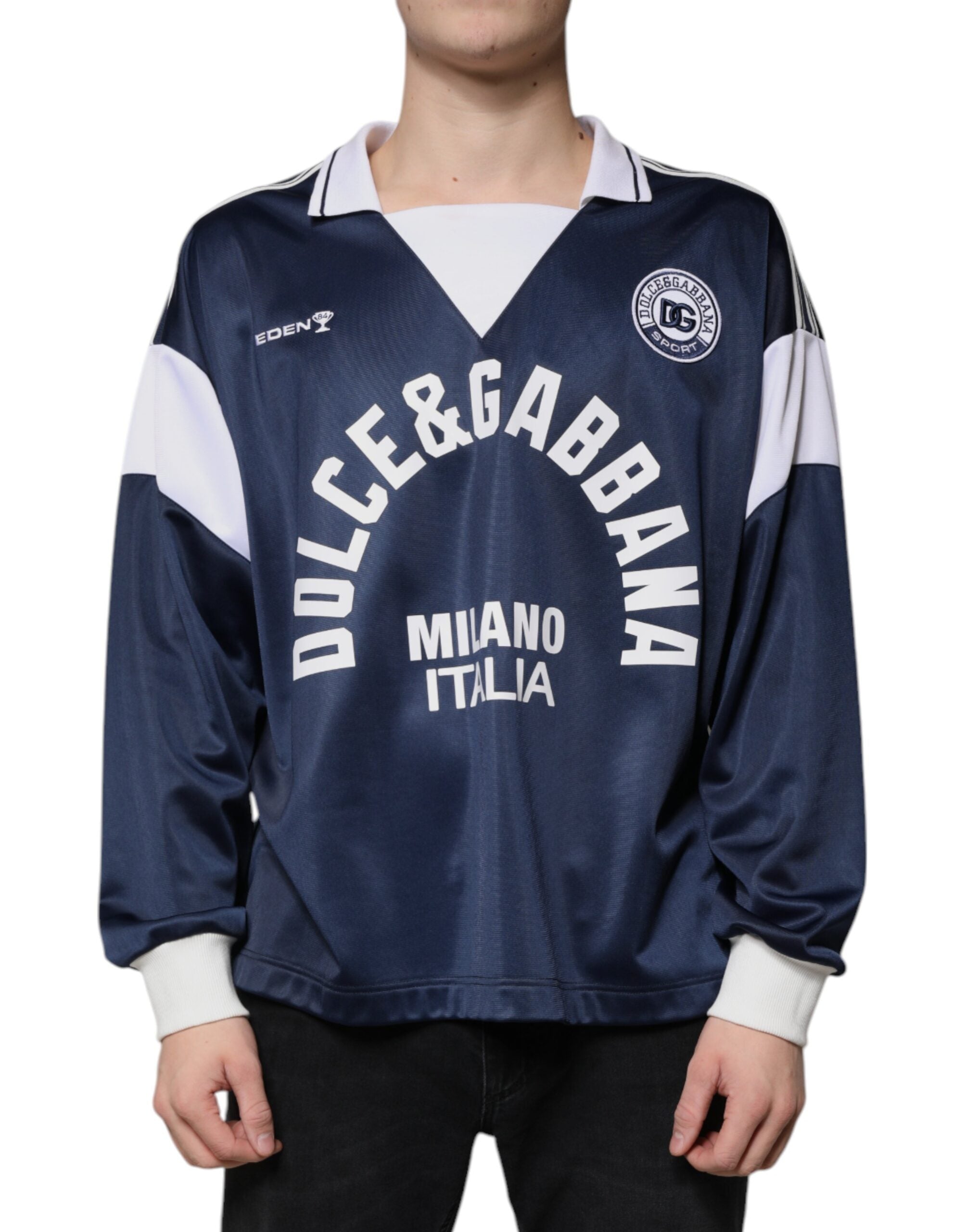T-shirt Dolce & Gabbana col bleu blanc