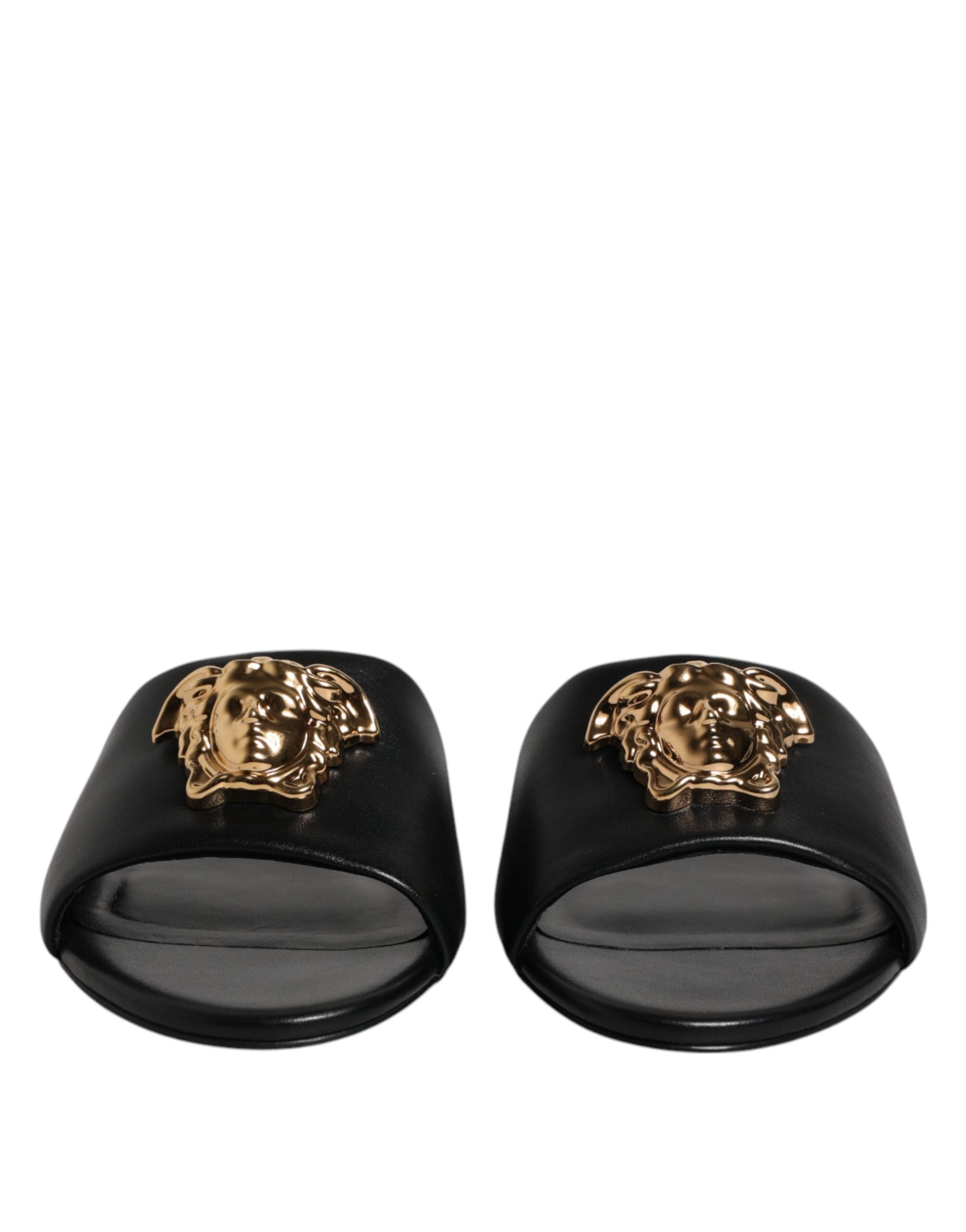 Sandales Versace à logo noires