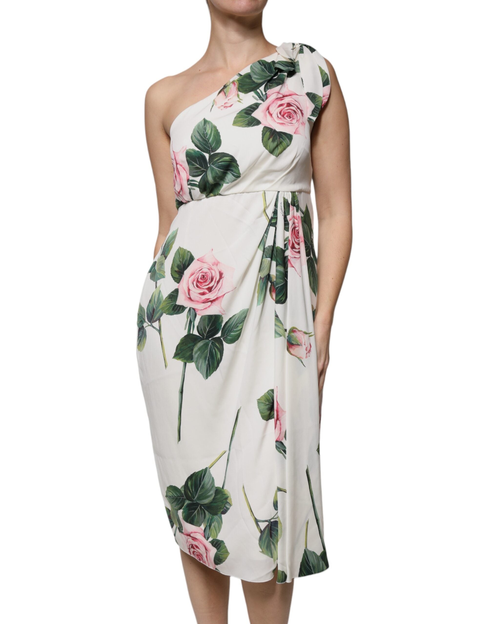 Robe midi Dolce & Gabbana blanche florale