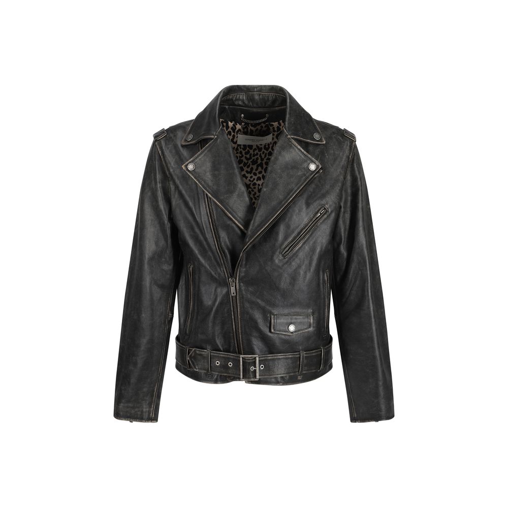 Veste en cuir Golden Goose dorée