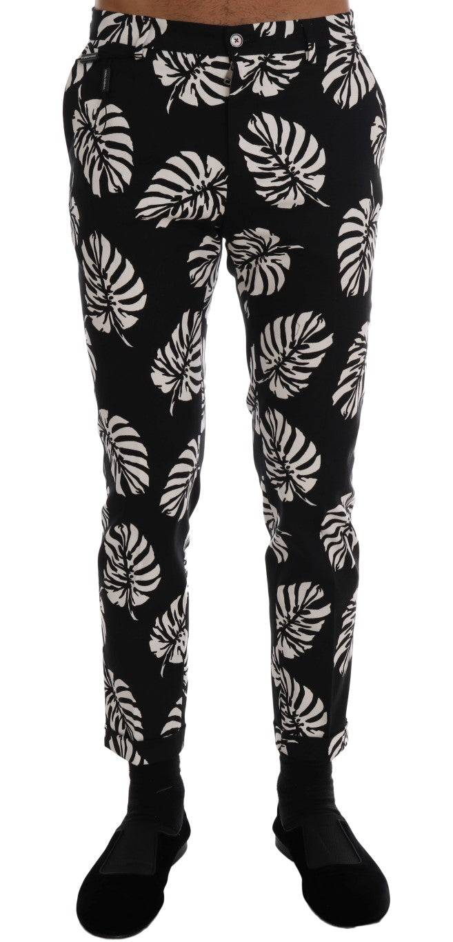 Pantalon Dolce & Gabbana à feuilles noires et blanches