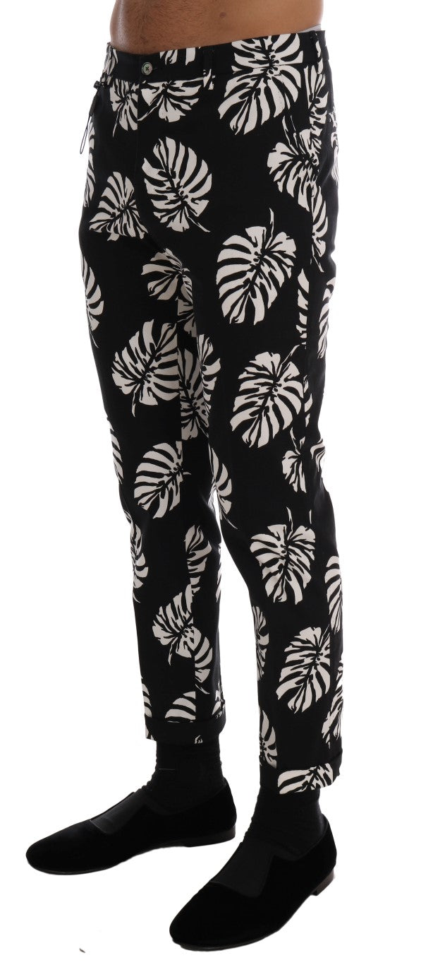 Pantalon Dolce & Gabbana à feuilles noires et blanches