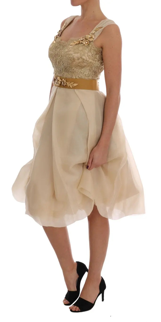 Robe Dolce & Gabbana en soie beige Dolce & Gabbana
