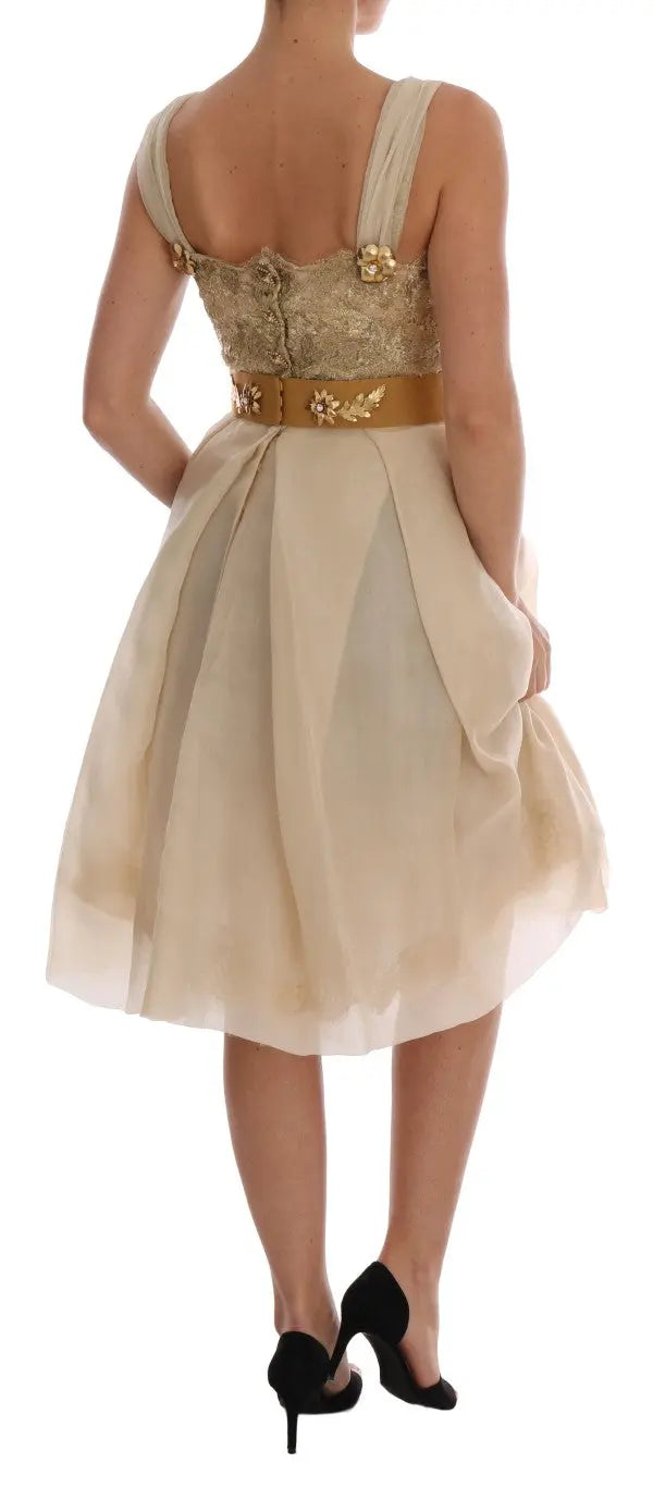 Robe Dolce & Gabbana en soie beige Dolce & Gabbana
