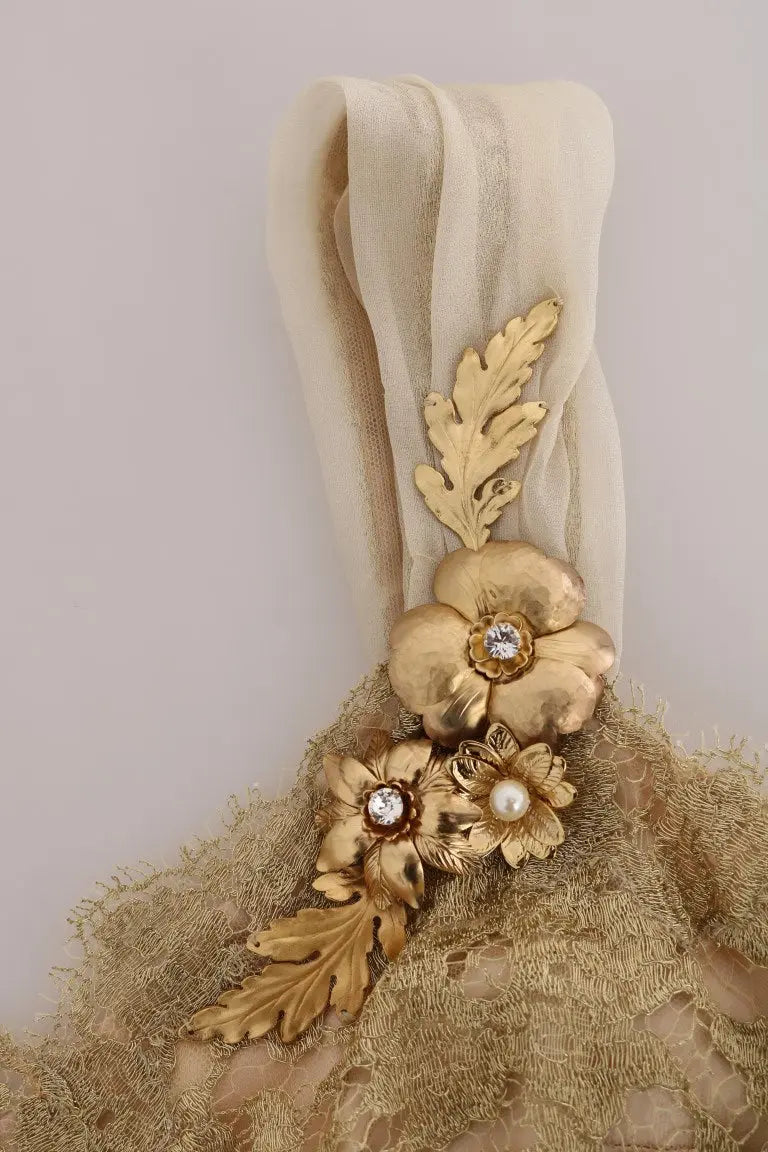 Robe Dolce & Gabbana en soie beige Dolce & Gabbana