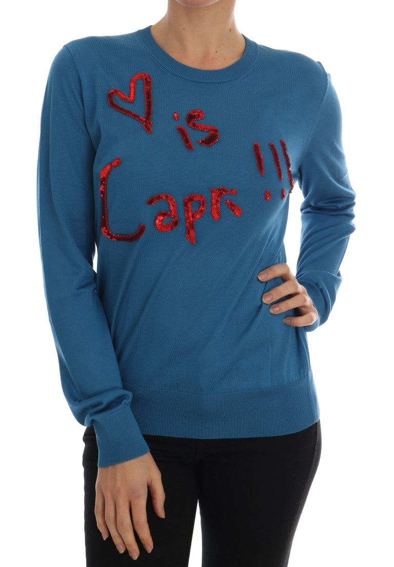 Pull Dolce & Gabbana Love is Capri bleu