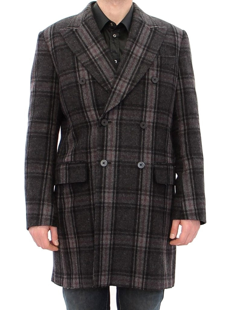 Manteau Dolce & Gabbana Sicilia gris checké