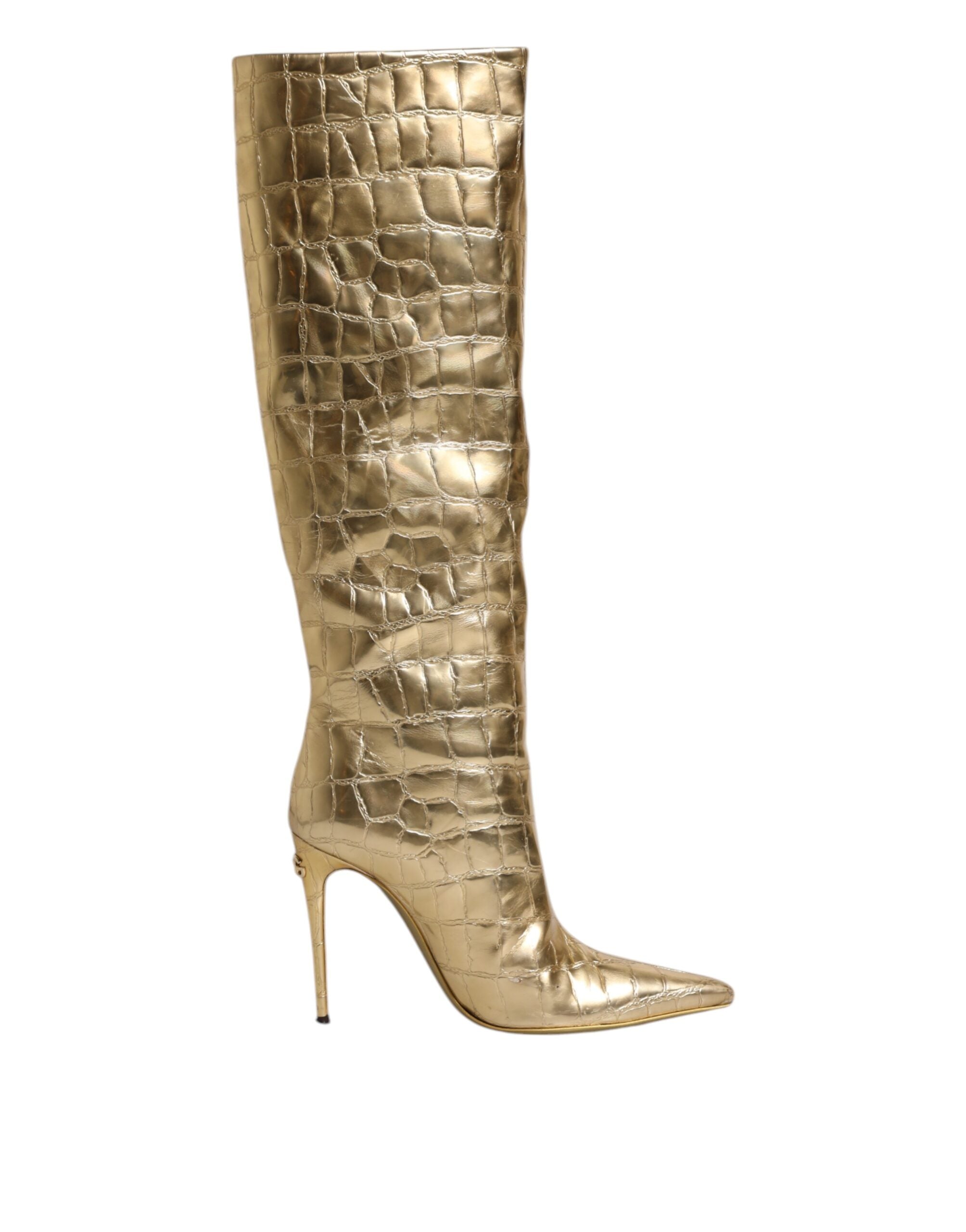 Bottines Dolce & Gabbana en cuir doré