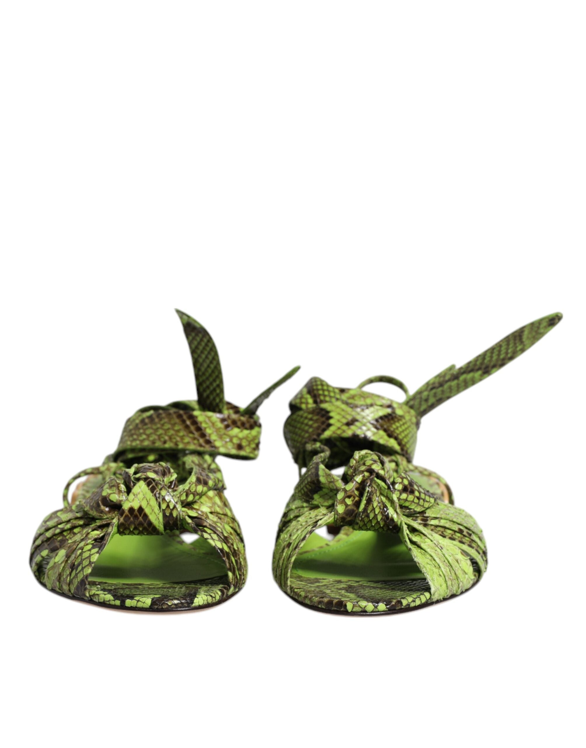 Sandales Dolce & Gabbana vertes à motif animal
