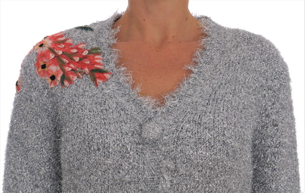 Cardigan Dolce & Gabbana floral argenté