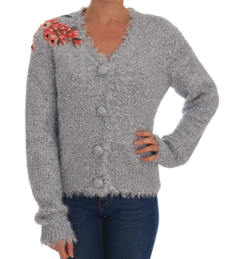 Cardigan Dolce & Gabbana floral argenté