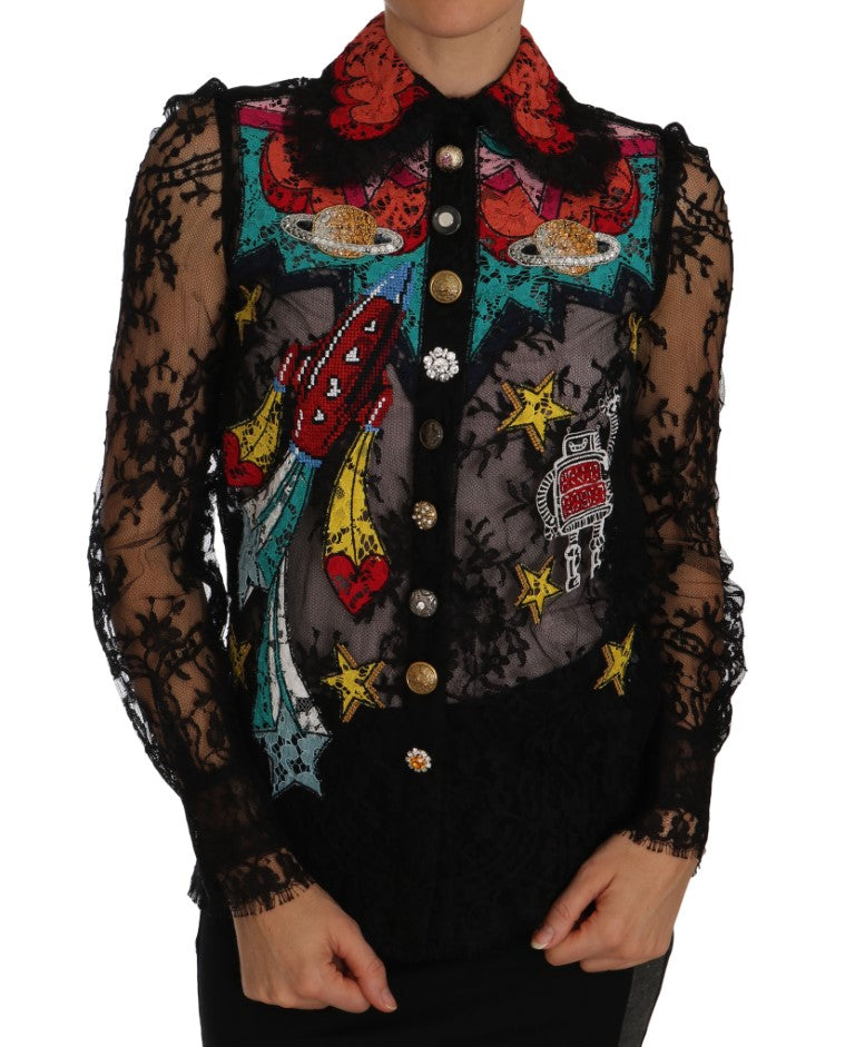 Chemisier Dolce & Gabbana SPACE noir