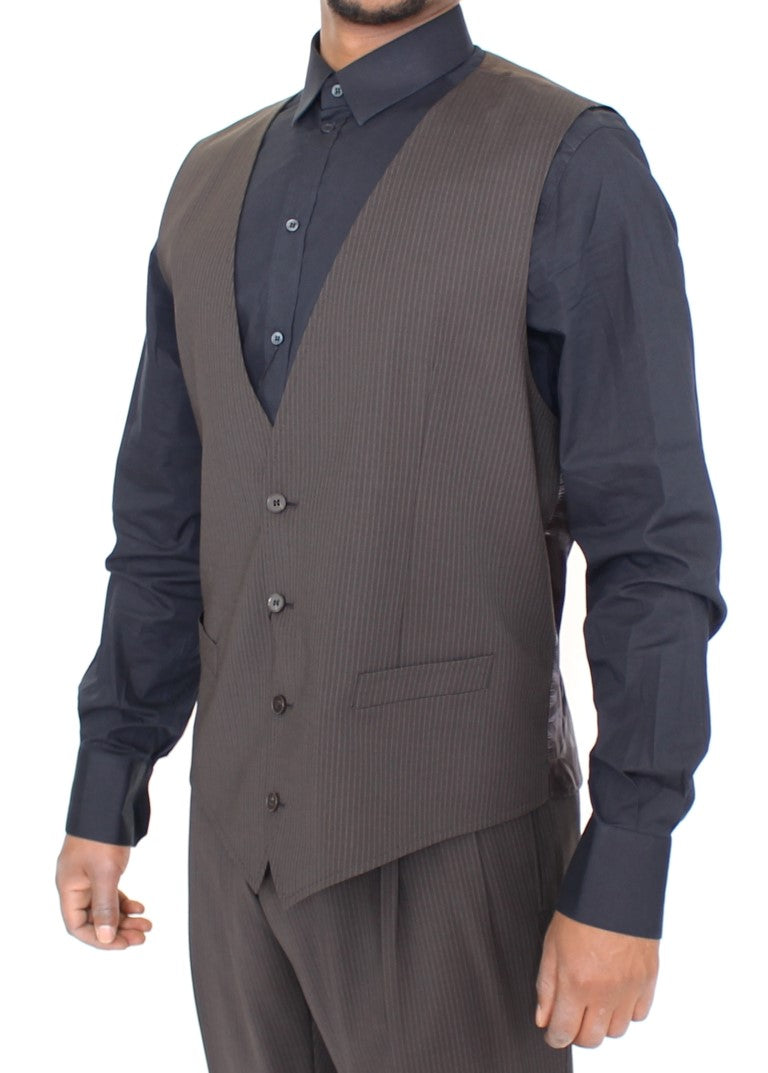 Gilet Dolce & Gabbana rayé marron