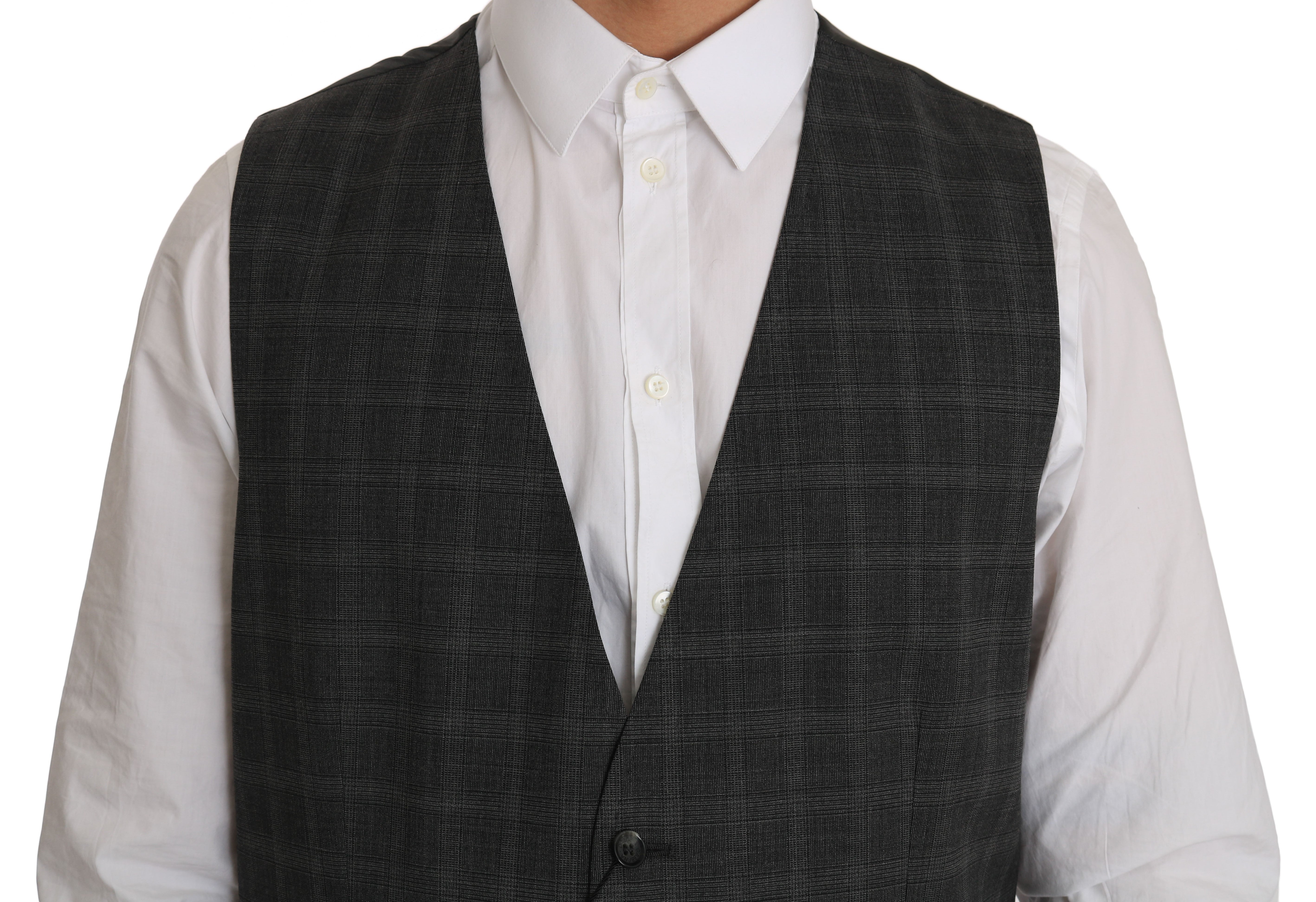 Gilet Dolce & Gabbana gris à carreaux