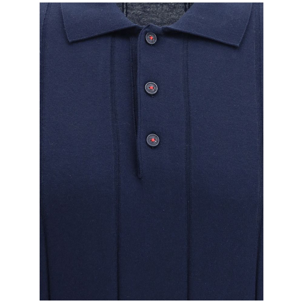 Polo Kiton ribbed blanc