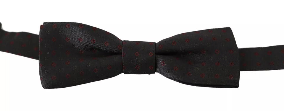 Nœud papillon Dolce & Gabbana gris à pois rouges