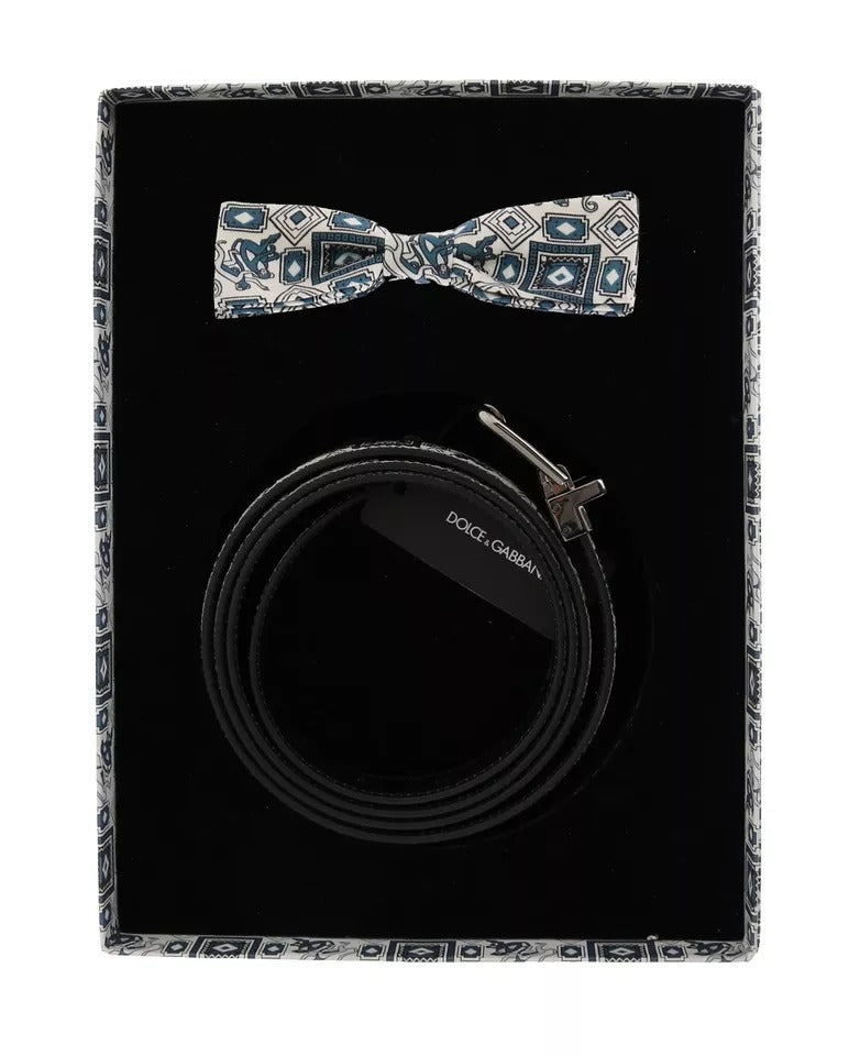 Noeud papillon Dolce & Gabbana blanc et bleu