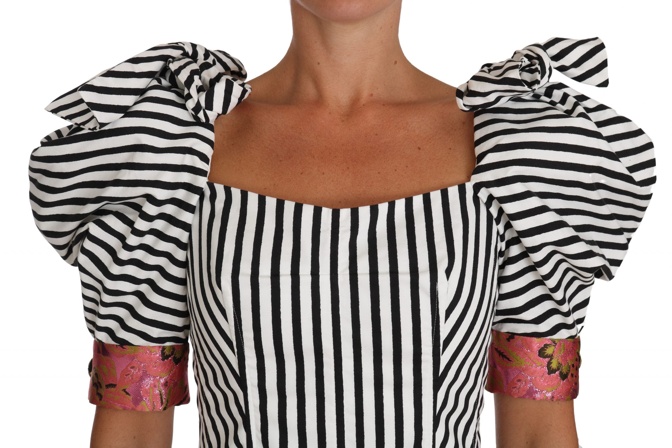 Haut Dolce & Gabbana cropped blanc à rayures noires