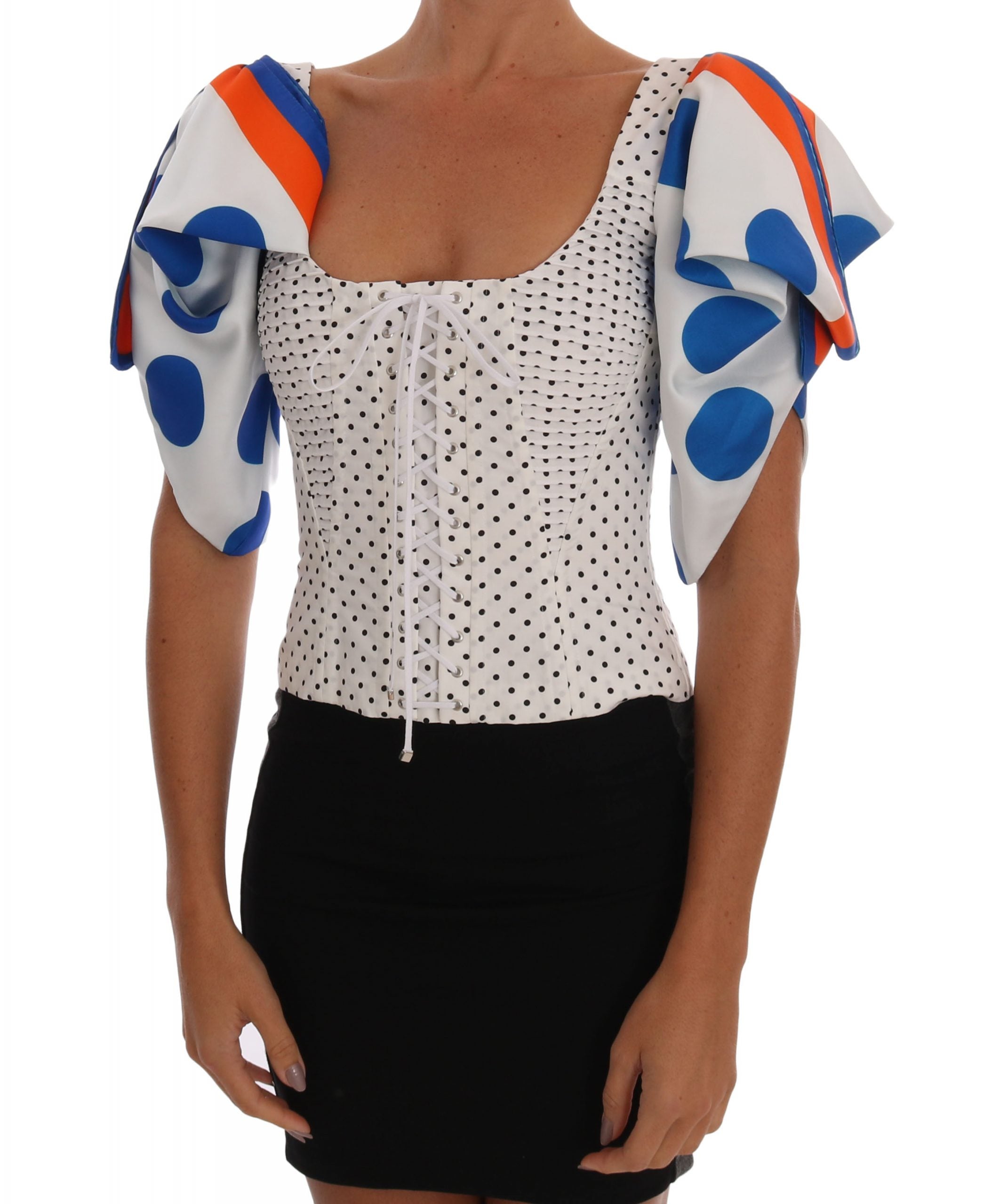 Corset Dolce & Gabbana blanc à pois