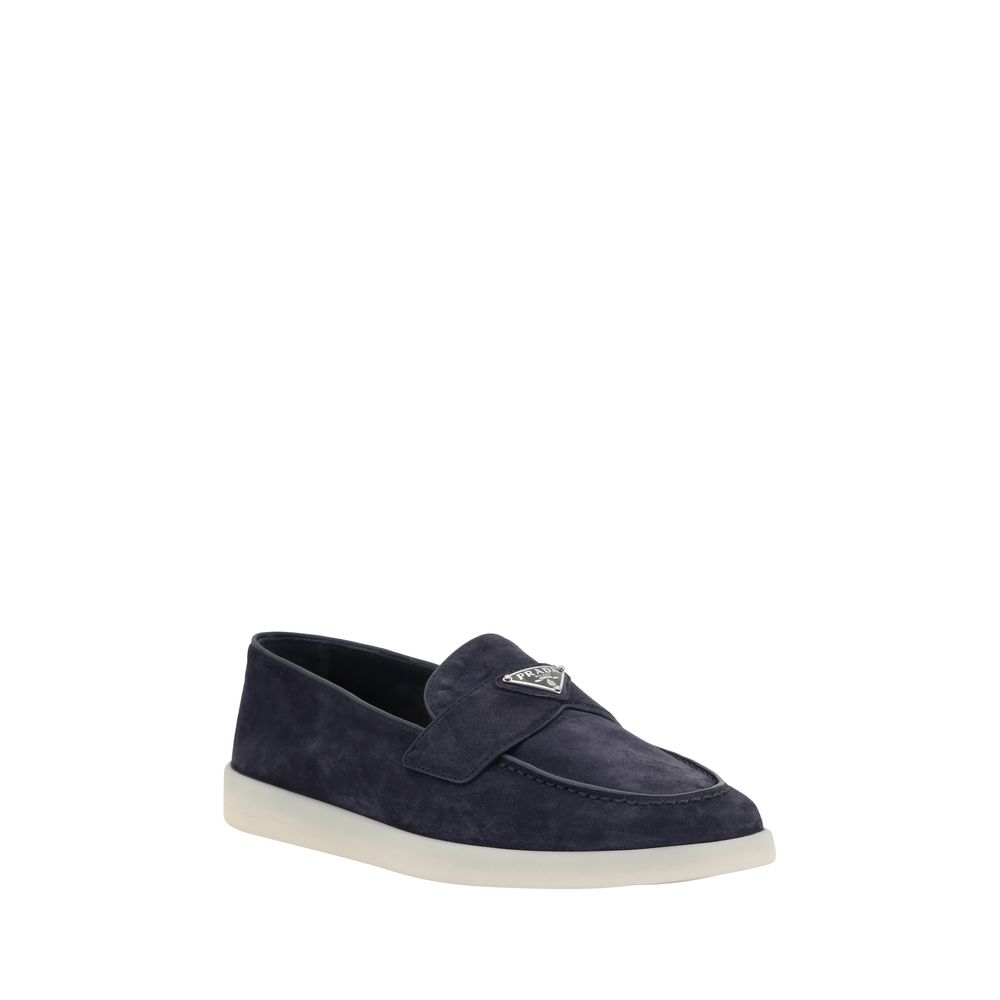 Mocassins Prada en cuir gris