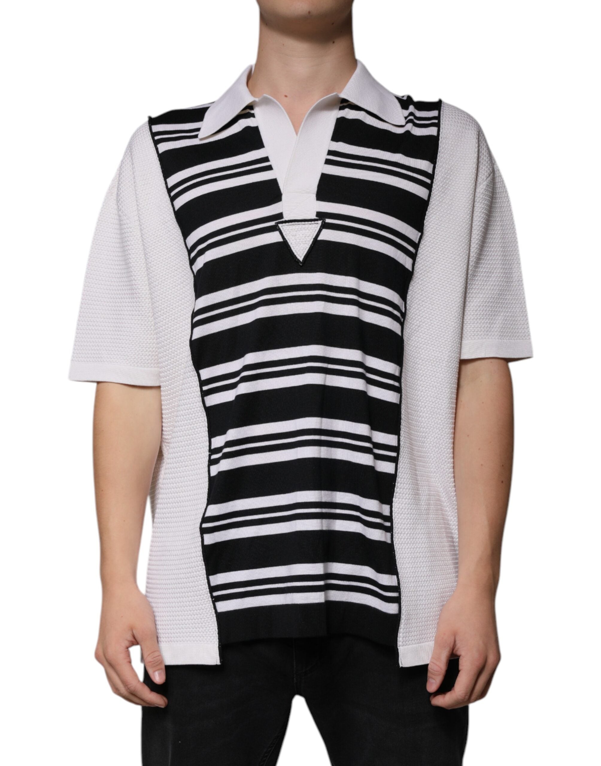 Polo Dolce & Gabbana rayé noir et blanc