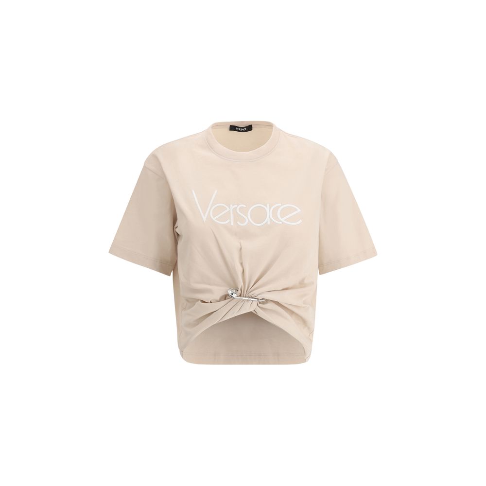 T-Shirt Versace cropped noir