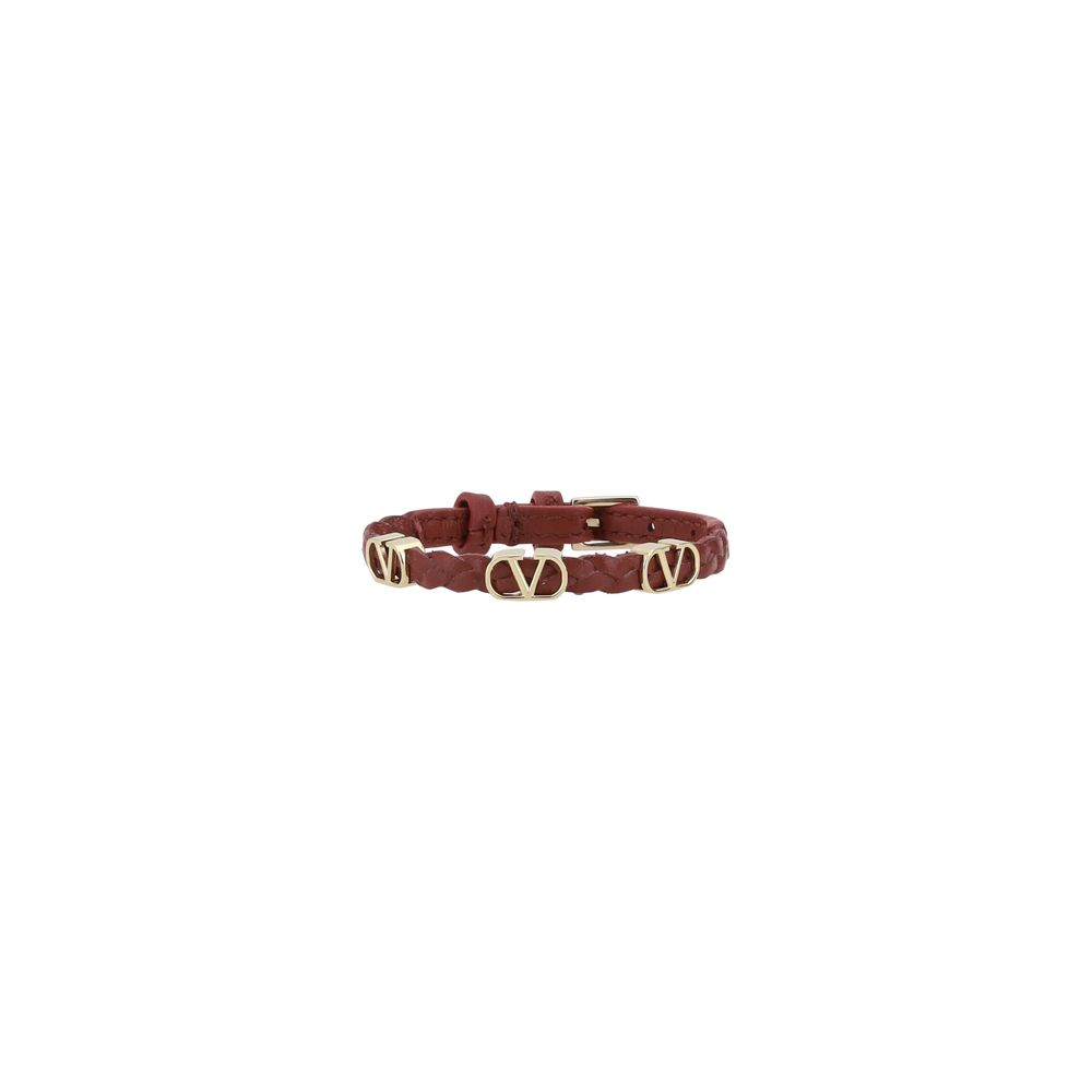 Bracelet Valentino Garavani VLogo cuir noir