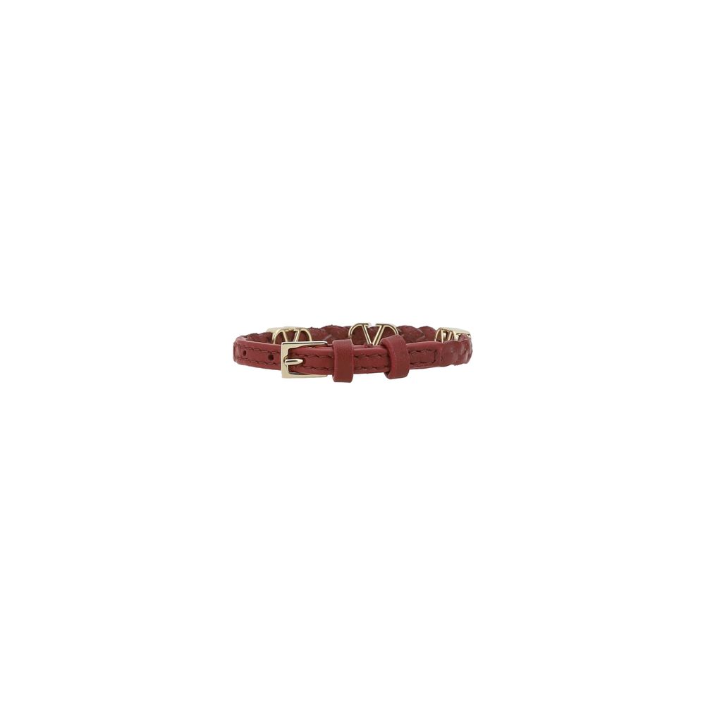 Bracelet Valentino Garavani VLogo cuir noir