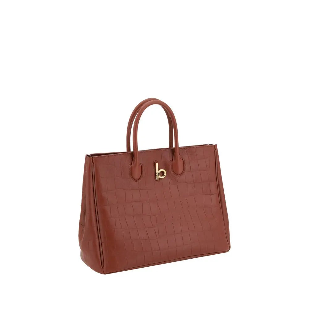 Sac cabas Burberry en cuir croco noir Burberry