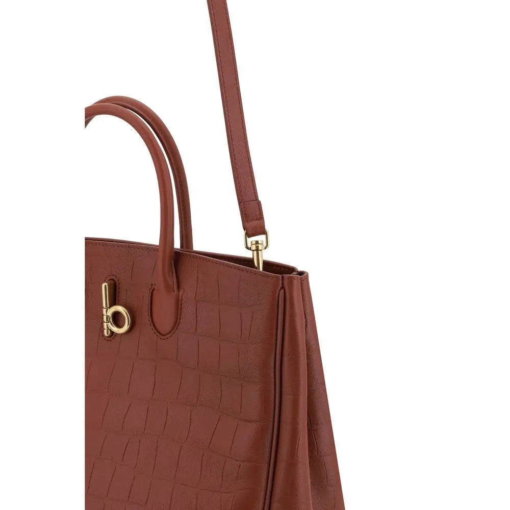 Sac cabas Burberry en cuir croco noir Burberry