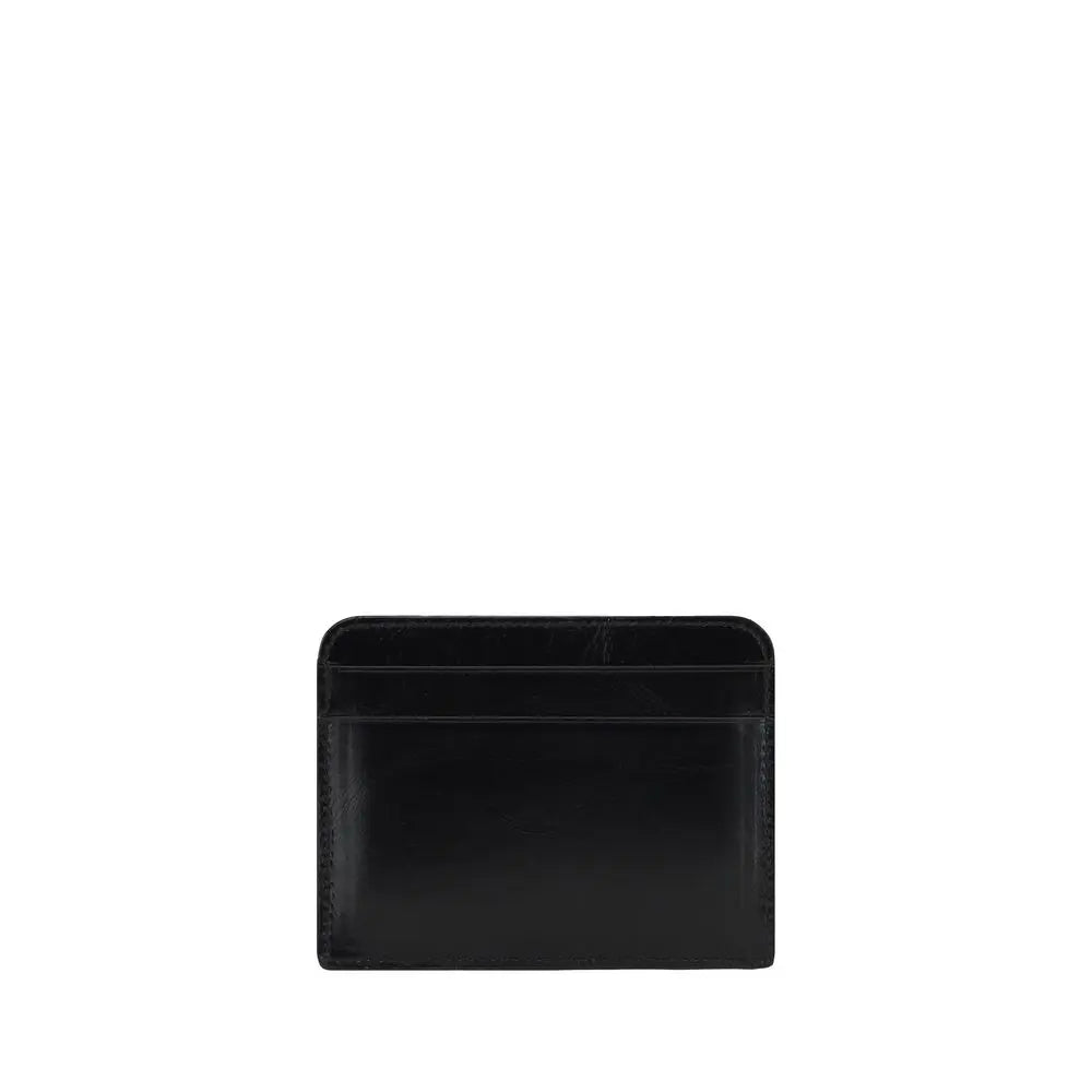 Porte-cartes Chloé logo cuir noir Chloé
